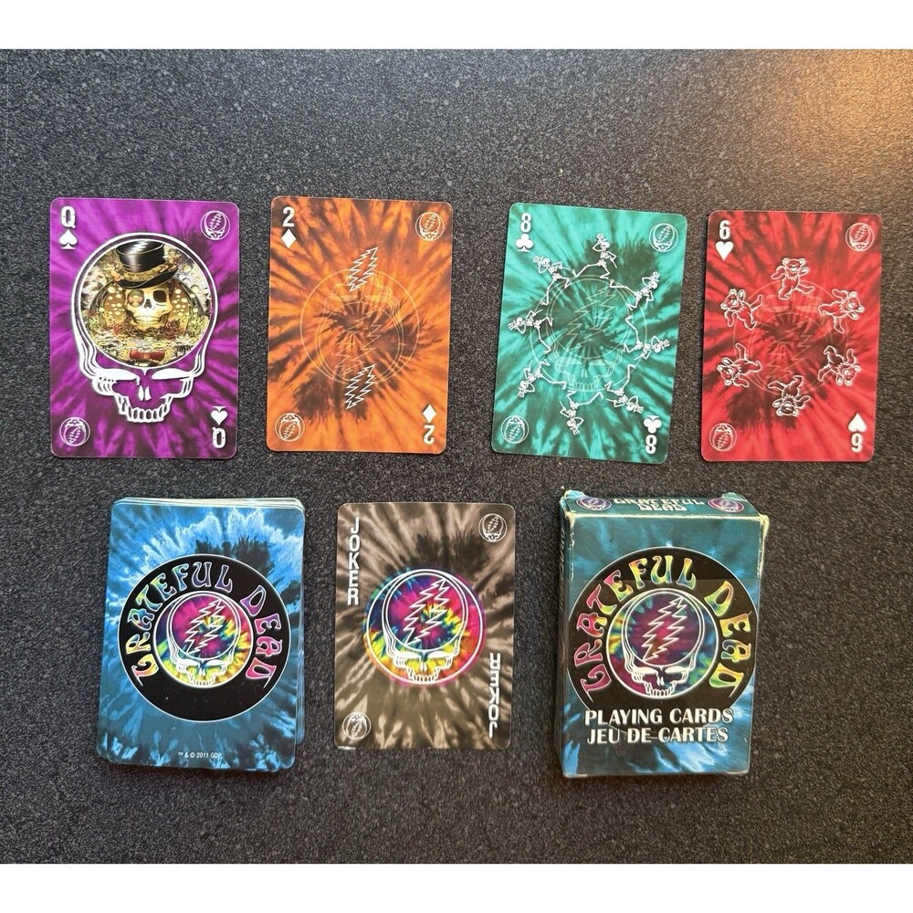 Grateful Dead Playing Cards Psychedelic Hippie Dancing Bear Colorful 1970’s Used